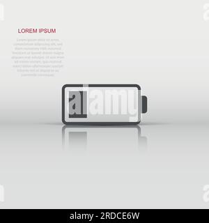 Batterieladung Symbol im flachen Stil. Power level Vector Illustration auf weißem Hintergrund isoliert. Lithium-ionen Akkumulator Geschäftskonzept. Stock Vektor