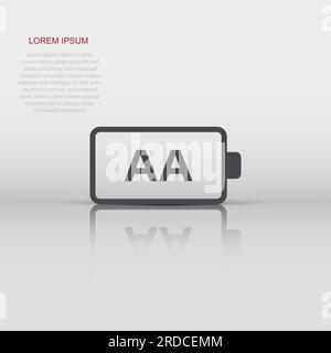 AA-Batterie Symbol im flachen Stil. Power level Vector Illustration auf weißem Hintergrund isoliert. Lithium-ionen Akkumulator Geschäftskonzept. Stock Vektor