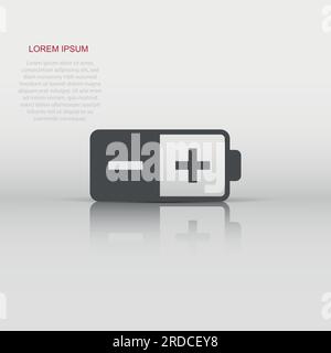 Batterieladung Symbol im flachen Stil. Power level Vector Illustration auf weißem Hintergrund isoliert. Lithium-ionen Akkumulator Geschäftskonzept. Stock Vektor