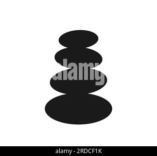 Symbol „Balance Zen Spa Stones“. Massagekiesel. Vektordarstellung. Stock Vektor