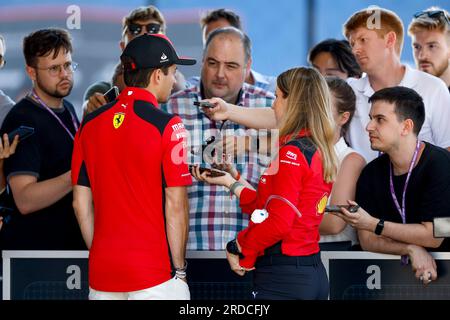 Budapest, Ungarn. 20. Juli 2023. #16 Charles Leclerc (MCO, Scuderia Ferrari), F1 Grand Prix von Ungarn am 20. Juli 2023 in Ungarn. (Foto von HIGH TWO) dpa/Alamy Live News Stockfoto