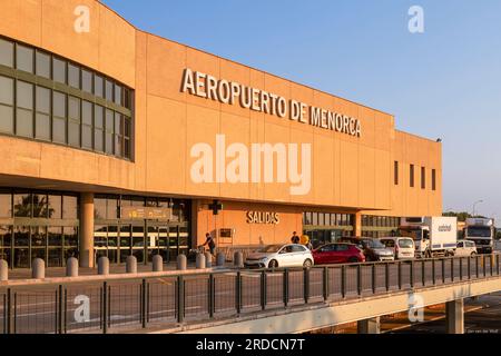 Flughafen Menorca oder Flughafen Mahon südwestlich von Maó auf der spanischen Insel Menorca. Stockfoto