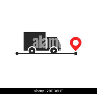 Abzeichen für Umzugsfirma mit Lkw Stock Vektor