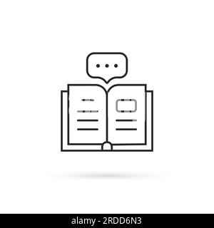 Dünnes Zeilenbuch wie Hörbuch-Symbol Stock Vektor