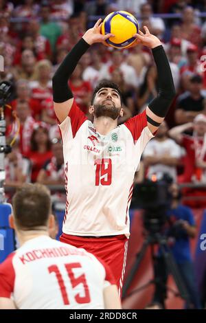 Danzig, Polen. 20. Juli 2023. Marcin Janusz beim FIVB Volleyball Männer-Liga-Spiel zwischen Polen und Brasilien am 19. Juli 2023 in Danzig Polen. (Foto: Piotr Matusewicz/PressFocus/Sipa USA) Guthaben: SIPA USA/Alamy Live News Stockfoto