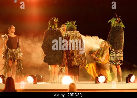Sydney, Australien. 20. Juli 2023. Künstler tanzen vor der FIFA Women's World Cup 2023 zwischen Australien und Irland im Stadium Australia am 20. Juli 2023 in Sydney, Australien. Kredit: IOIO IMAGES/Alamy Live News Stockfoto