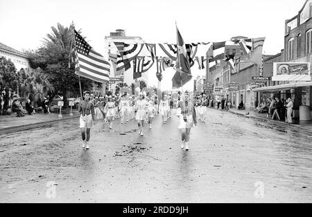 Marching Band, Charro Days Fiesta Parade, Brownsville, Texas, USA, Arthur Rothstein, USA Farm Security Administration, Februar 1942 Stockfoto