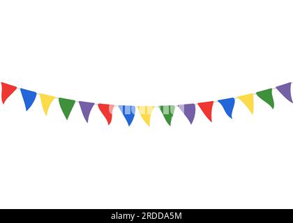 Feiere Flaggen. Partyflaggen auf weißem Hintergrund Stock Vektor