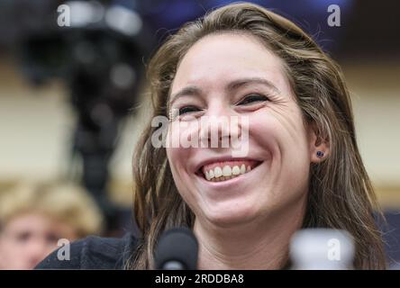 Washington, Usa. 20. Juli 2023. Emma-Jo Morris, Journalistin bei Breitbart News, sagt während einer Anhörung zur Bundesregierung am Donnerstag, den 20. Juli 2023 in Washington, DC, während eines House Judiciary Committee aus. Foto: Jemal Countess/UPI Credit: UPI/Alamy Live News Stockfoto