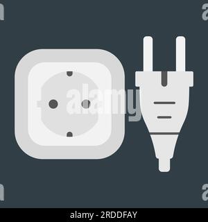 Flache Abbildung des Netzsteckers Typ f Vektor Stock Vektor