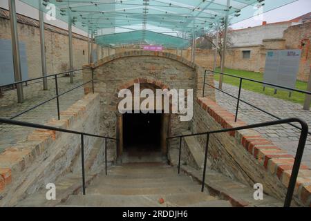 Eintritt zum Mikveh - Jüdisches Ritualbad, UNESCO Judenhof, ShUM, Speyer, Rheinland-Pfalz, Deutschland Stockfoto