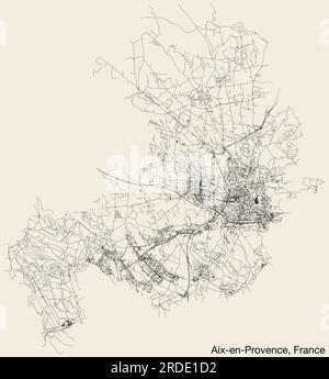 Straßenkarte von AIX-EN-PROVENCE, FRANKREICH Stock Vektor