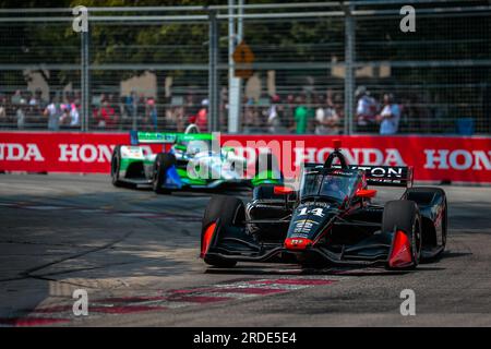 Toronto, ON, Kanada. 16. Juli 2023. SANTINO FERRUCCI (14) aus Woodbury, Connecticut, läuft während der Honda Indy Toronto in Toronto, ON, CAN durch die Straßen. (Kreditbild: © Walter G. Arce Sr./ZUMA Press Wire) NUR REDAKTIONELLE VERWENDUNG! Nicht für den kommerziellen GEBRAUCH! Stockfoto