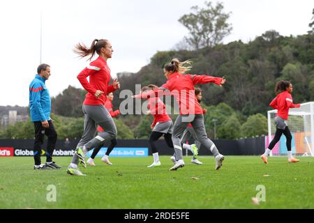 Lia Waelti (13 Schweiz) während des 2023. FIFA-Trainings zur FIFA-Weltmeisterschaft der Frauen am Spieltag 1 im Dunedin Stadium in Dunedin, Neuseeland. (James Whitehead/SPP) Kredit: SPP Sport Press Photo. Alamy Live News Stockfoto