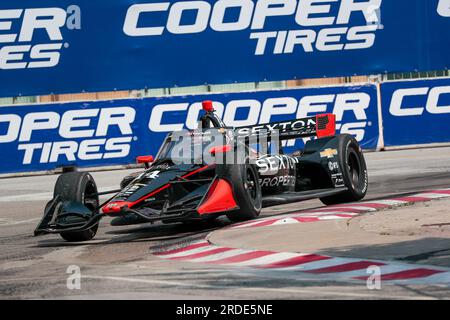 Toronto, ON, Kanada. 16. Juli 2023. SANTINO FERRUCCI (14) aus Woodbury, Connecticut, läuft während der Honda Indy Toronto in Toronto, ON, CAN durch die Straßen. (Kreditbild: © Walter G. Arce Sr./ZUMA Press Wire) NUR REDAKTIONELLE VERWENDUNG! Nicht für den kommerziellen GEBRAUCH! Stockfoto