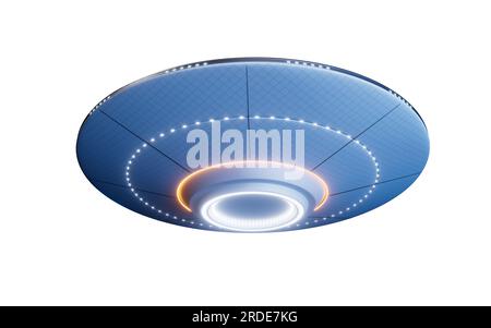 Science-Fiction-UFO-Raumschiffe, 3D-Rendering. Digitale Zeichnung. Stockfoto