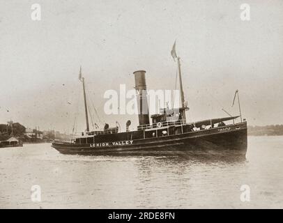 Merchant Marine - bekannte Schiffe - S.S. Perth Amboy wurde von einem deutschen U-Boot versenkt. Das Abschleppboot Perth Amboy, das von einem deutschen U-Boot vor Orleans, Cape Cod - 1918 versenkt wurde Stockfoto
