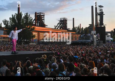 Ostrava, Tschechische Republik. 20. Juli 2023. Der Multiinstrumentalist Jacob Collier tritt am 20. Juli 2023 auf dem internationalen Musikfestival Colours of Ostrava in Ostrava, Tschechische Republik, auf. Kredit: Jaroslav Ozana/CTK Photo/Alamy Live News Stockfoto