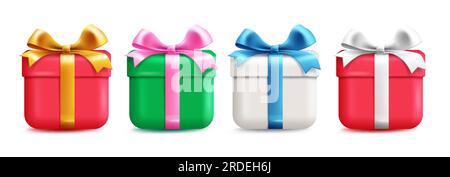 Weihnachtsgeschenke Set Vektordesign. Weihnachten Geschenkboxen für Überraschung und Geschenk Dekoration. Vector Illustrations bunte Geschenkkollektion. Stock Vektor