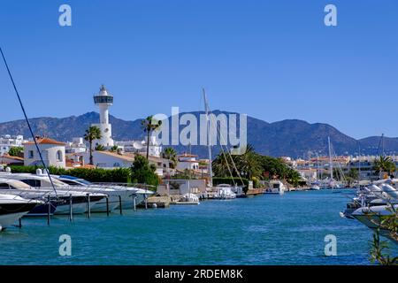 Marina, Empuriabrava, Golf von Rosen, nahe Girona, Katalonien, Costa Brava, Spanien Stockfoto