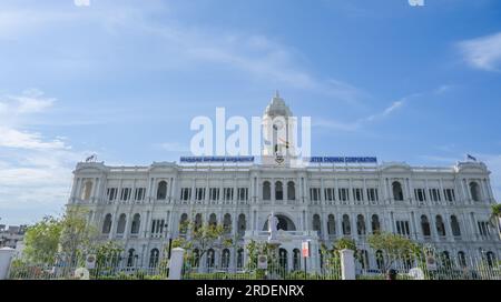 Chennai, Indien - 14. Juli 2023: Greater Chennai Corporation Office ist die Bürgerorganisation, die die Metropolstadt Chennai im indischen Staat regiert Stockfoto