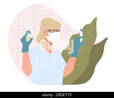 Impfung gegen Coronavirus, Heilung von Krankheiten Stock Vektor