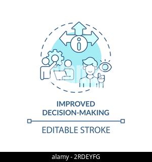2D verbessertes Entscheidungskonzept Linear Symbol Stock Vektor