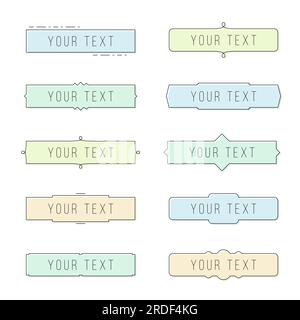 Text-Banner-Vorlage. Einfacher Textrahmen modernes Rechteck. Rahmenlinie für Text. Stock Vektor