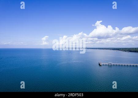 Fairhope, Alabama Pier an der Mobile Bay Stockfoto