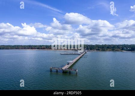 Fairhope, Alabama Pier an der Mobile Bay Stockfoto