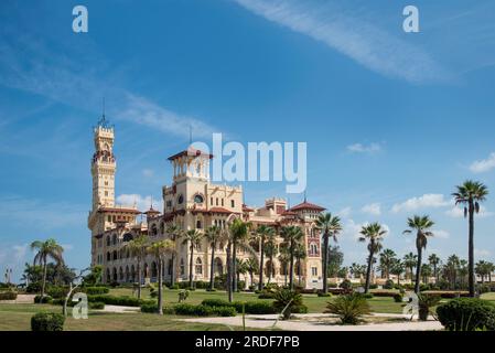 Panoramablick auf den Montazah-Palast in Alexandria Ägypten Stockfoto