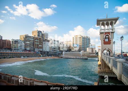 Stanley-Brücke an der Küste in Alexandria Stockfoto