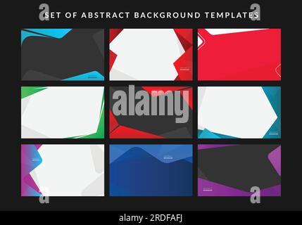 Ein Satz abstrakter Hintergründe mit dynamischer Formenzusammensetzung Stock Vektor