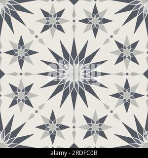 Marokkanisches Sternenmuster. Mosaikfliesen. Islamische Ornamente. Nahtloser Hintergrund für Vektormuster. Stock Vektor