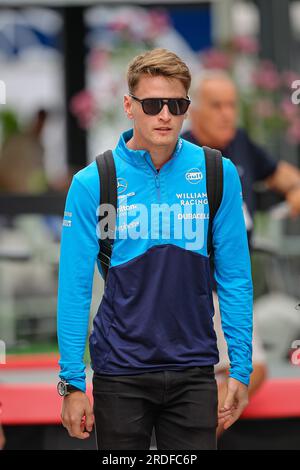 Ungarn, 21/07/2023, Ungarn, 21/07/2023, #02 Logan Sarsergeant, (USA) Williams Mercedes während des ungarischen GP, Budapest, 20-23. Juli 2023, beim Hungaroring, Formel-1-Weltmeisterschaft 2023. Stockfoto