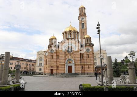 Orthodoxer Kirchenaußencharme in Banja Luka Stockfoto