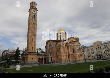 Orthodoxer Kirchenaußencharme in Banja Luka Stockfoto