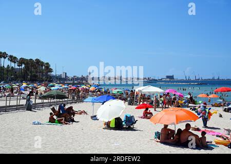 Pane e Pomodoro Beach Stockfoto