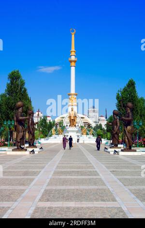 Unabhängigkeitsdenkmal, Asgabat, Sdenkmal, Aschgabat, Turkmenistan Stockfoto