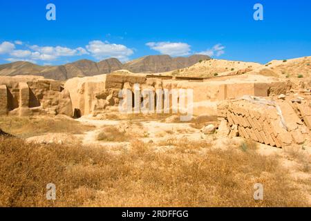 Nisa, Asgabat, antike Hauptstadt der Parther, Ausgrabungsstätte, Kopet-Dag-Gebirge, Aschgabat, Turkmenistan Stockfoto