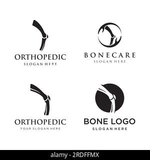 Knochen- oder orthopädisches Logo-Design für Knochenpflege und Knochengesundheit. Stock Vektor