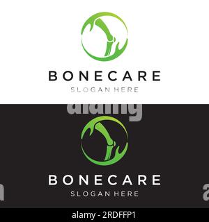 Knochen- oder orthopädisches Logo-Design für Knochenpflege und Knochengesundheit. Stock Vektor