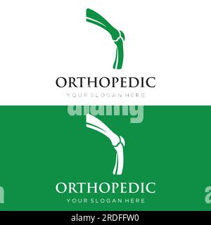 Knochen- oder orthopädisches Logo-Design für Knochenpflege und Knochengesundheit. Stock Vektor