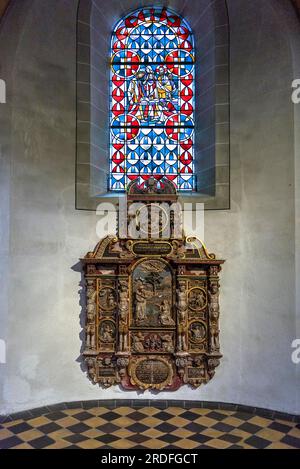 Epitaphe des Dekans Maternus Gillenfelt, 1563-1604, Basilika St. Kastor, Koblenz, Rheinland-Pfalz, Deutschland Stockfoto