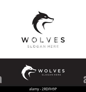 Abstraktes Logo von Night Wolf Design einfacher isolierter Hintergrund.Vektordarstellung. Stock Vektor