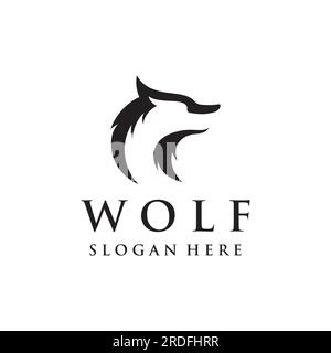 Abstraktes Logo von Night Wolf Design einfacher isolierter Hintergrund.Vektordarstellung. Stock Vektor