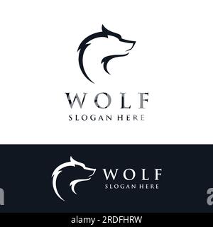 Abstraktes Logo von Night Wolf Design einfacher isolierter Hintergrund.Vektordarstellung. Stock Vektor