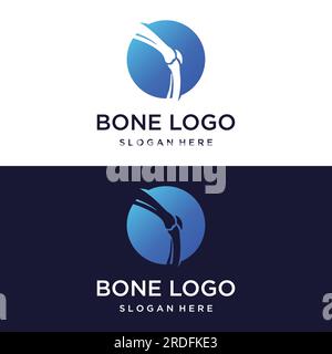 Knochen- oder orthopädisches Logo-Design für Knochenpflege und Knochengesundheit. Stock Vektor
