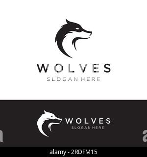 Abstraktes Logo von Night Wolf Design einfacher isolierter Hintergrund.Vektordarstellung. Stock Vektor