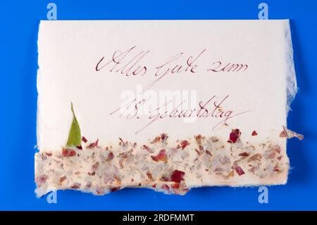 Grußkarte mit Aufschrift „Happy 18. birthday“, Ausschnitt, Objekt Stockfoto